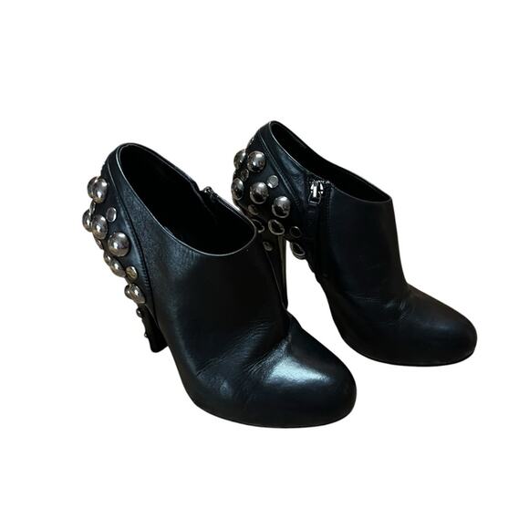 Gucci Babouska Leather Ankle Booties Back Silver Studded EU 35.5 US 5.5 - Picture 6 of 13